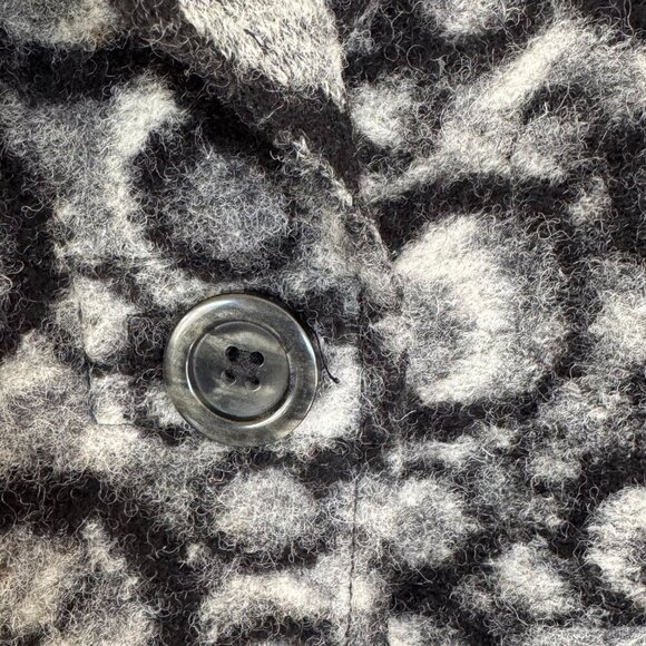 Cut Loose Black Gray White Abstract Circle Print 100% Felted Wool Vest Size S - Picture 3 of 11